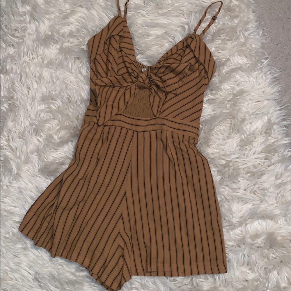 mustard and black romper